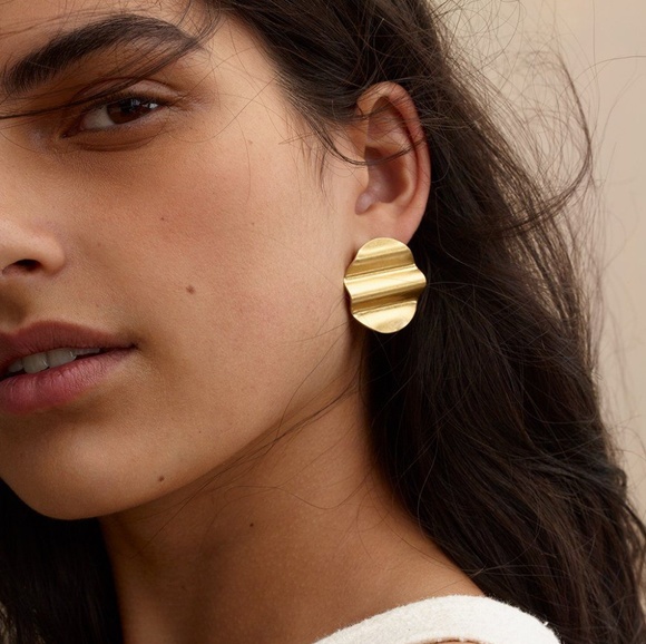 Madewell Jewelry - Madewell gold waves disc earrings